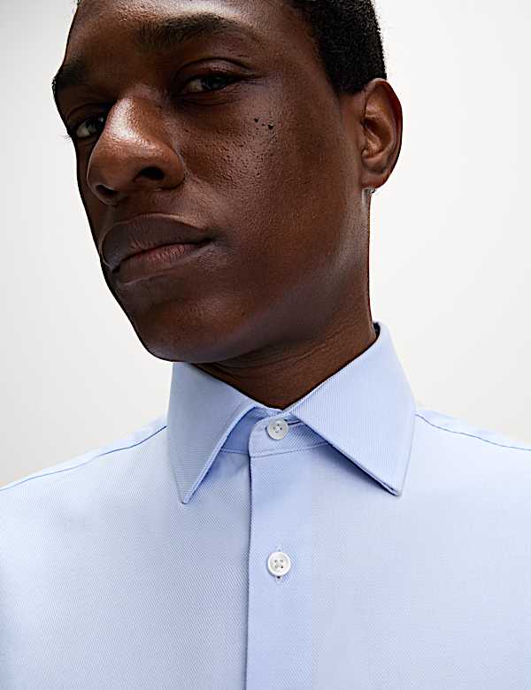 Tailored Fit Luxury Cotton Twill Shirt - HU