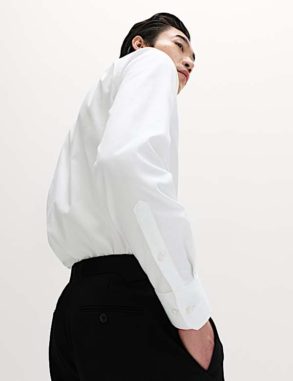 Slim Fit Pure Cotton Twill Luxury Shirt - HR