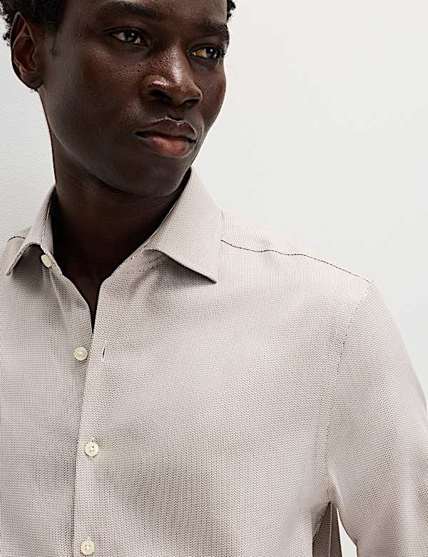 Regular Fit Egyptian Cotton Dobby Shirt - BE