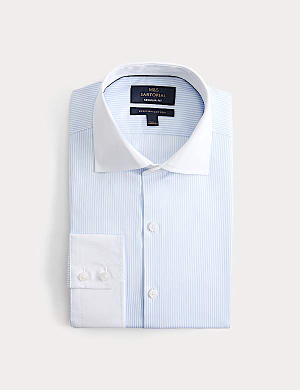 Regular Fit Egyptian Cotton Contrast Collar Shirt - FR