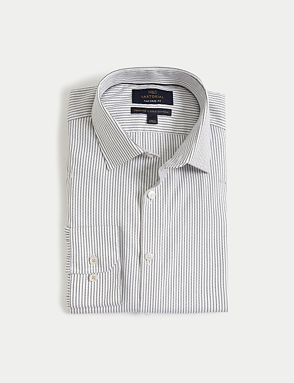 Tailored Fit Luxury Pure Cotton Striped Shirt - CH