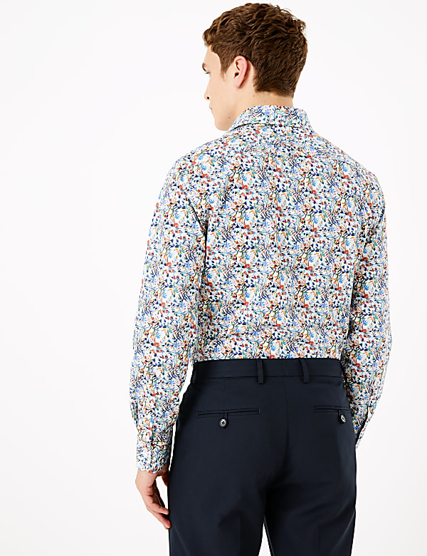 Tailored Fit Pure Cotton Printed Shirt