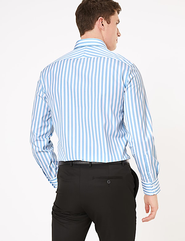 Pure Cotton Stripe Tailored Shirt