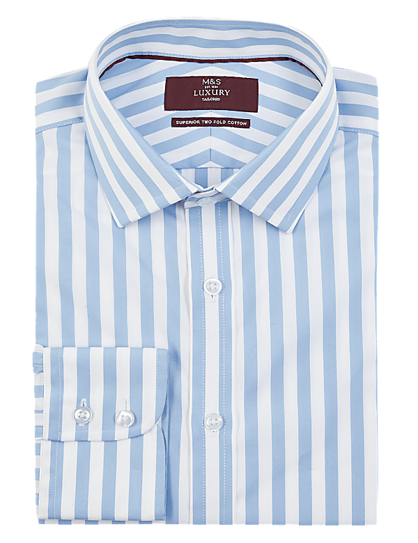 Pure Cotton Stripe Tailored Shirt
