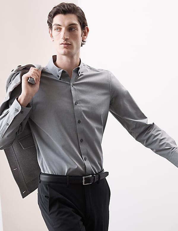 Slim Fit Cotton Stretch 360 Flex&trade; Shirt - GR