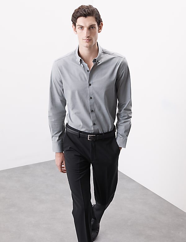 Slim Fit Cotton Stretch 360 Flex&trade; Shirt - GR