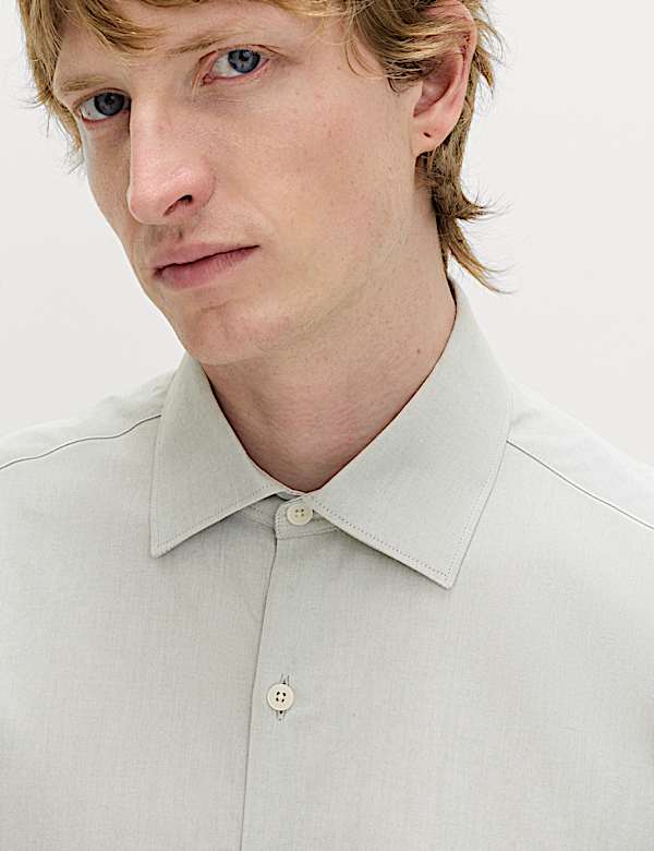 Regular Fit Pure Cotton Marl Shirt - AL