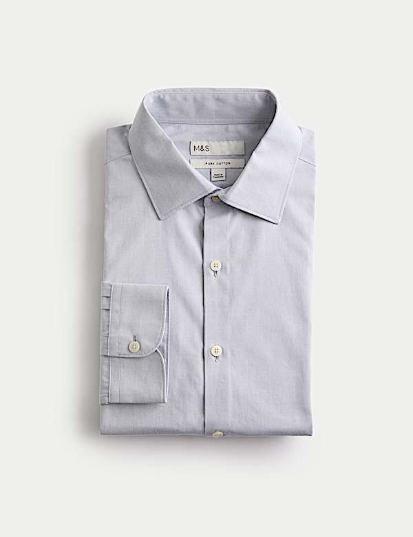 Regular Fit Pure Cotton Marl Shirt - LU