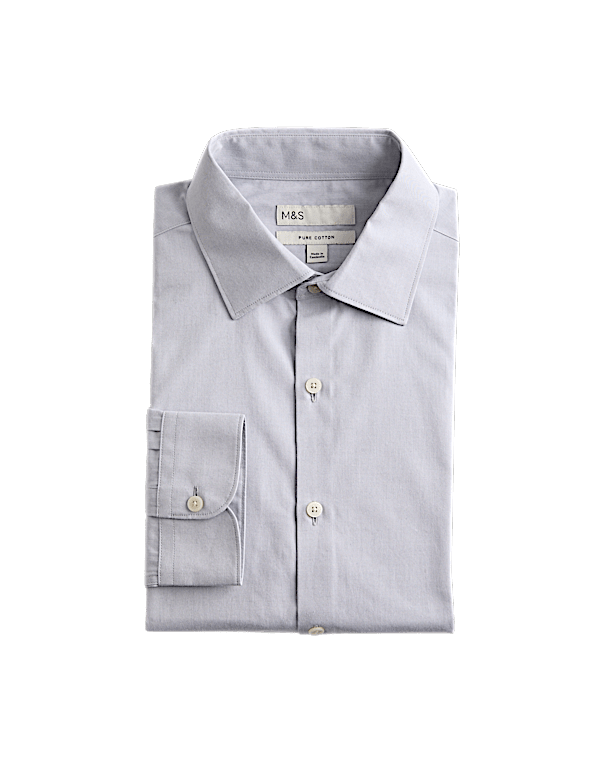Regular Fit Pure Cotton Marl Shirt