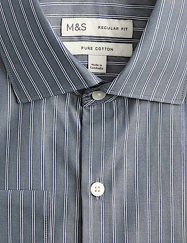 Regular Fit Pure Cotton Striped Shirt