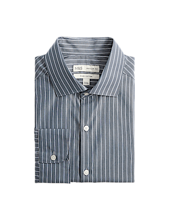 Regular Fit Pure Cotton Striped Shirt