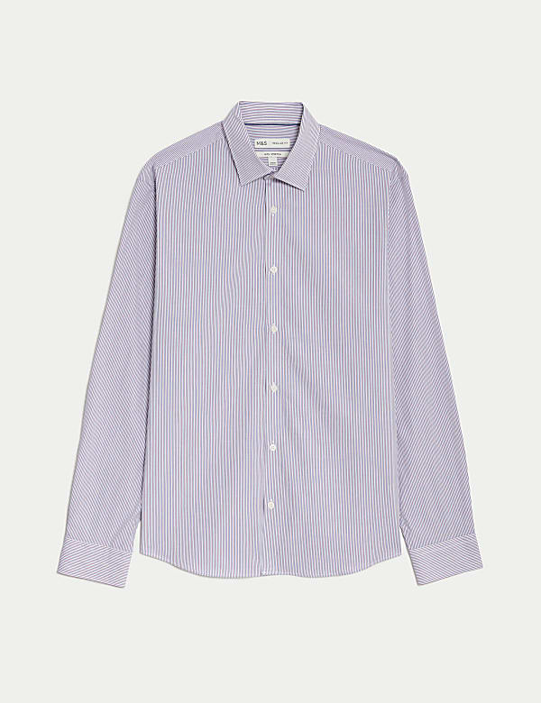 Chemise en coton coupe standard à rayures - LU