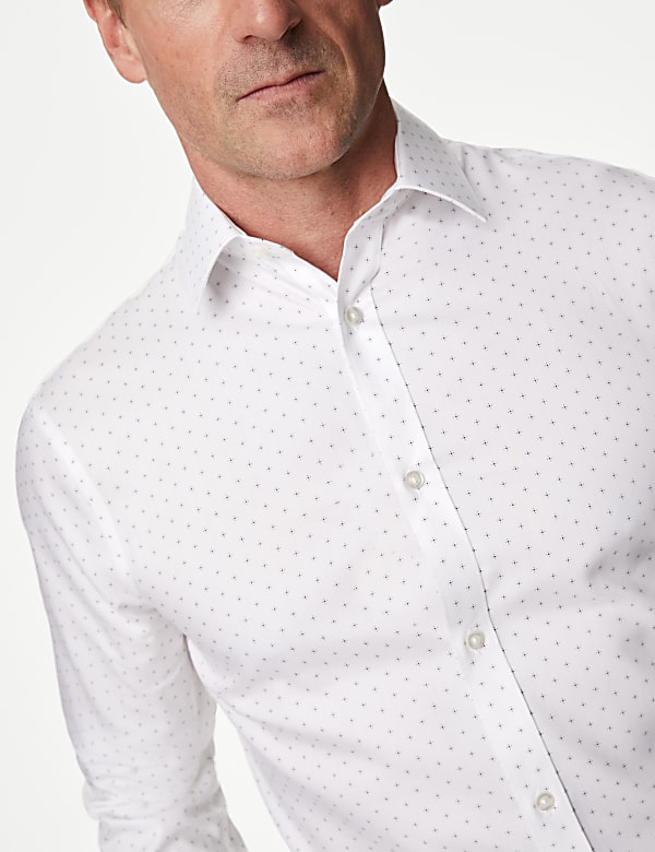 Slim Fit Non Iron Pure Cotton Printed Shirt
