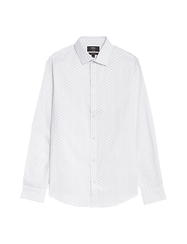 Slim Fit Non Iron Pure Cotton Printed Shirt