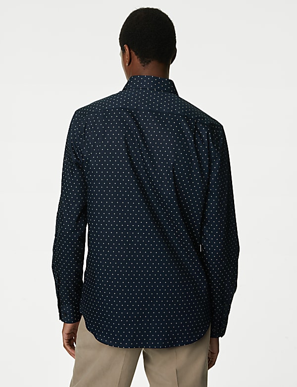 Regular Fit Non Iron Pure Cotton Floral Print Shirt