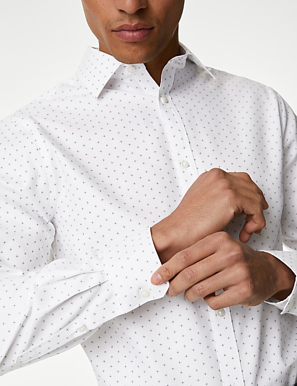 Regular Fit Non Iron Pure Cotton Floral Print Shirt