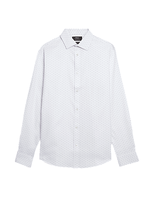 Regular Fit Non Iron Pure Cotton Floral Print Shirt