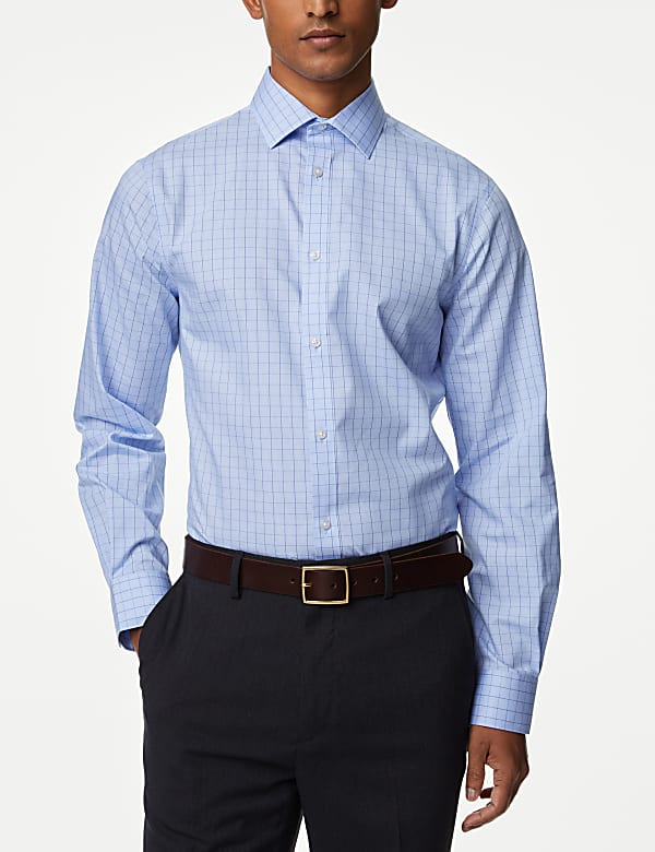 Regular Fit Non Iron Pure Cotton Check Shirt - RO