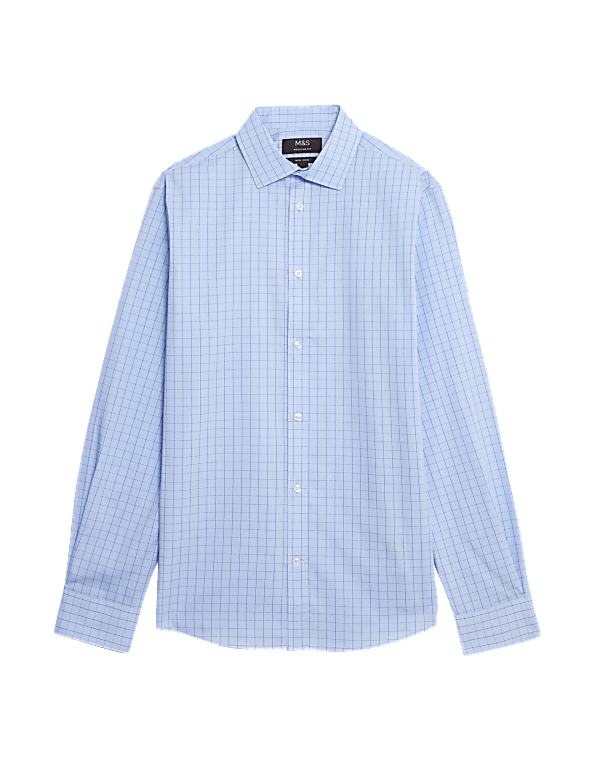 Regular Fit Non Iron Pure Cotton Check Shirt