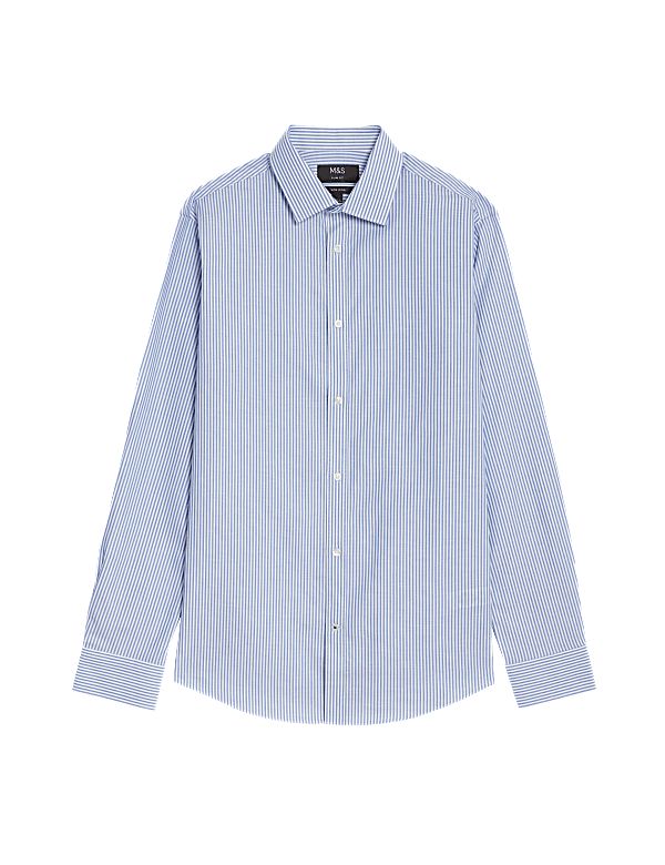 Slim Fit Non Iron Pure Cotton Stripe Shirt
