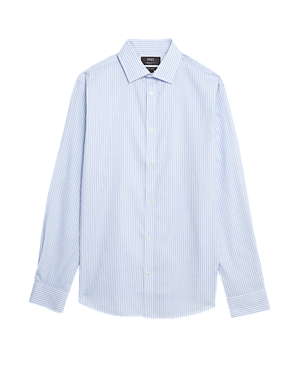 Regular Fit Non Iron Pure Cotton Striped Shirt