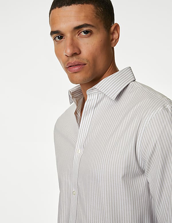 Regular Fit Non Iron Pure Cotton Striped Shirt