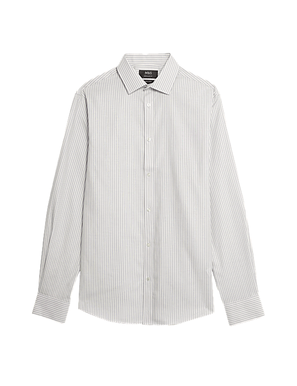 Regular Fit Non Iron Pure Cotton Striped Shirt