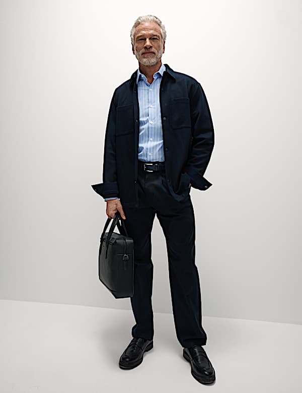 חולצה קלה לגיהוץ מכותנה טהורה עם פסים - IL