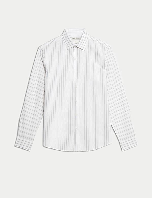 Easy Iron Pure Cotton Striped Shirt - JP