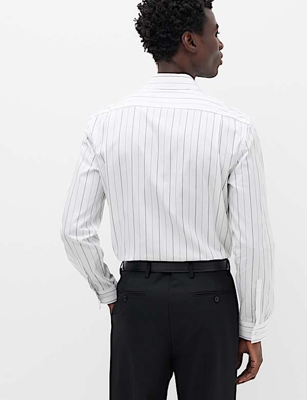 Regular Fit Pure Cotton Striped Shirt - FI