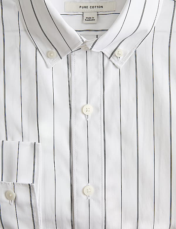 Regular Fit Pure Cotton Striped Shirt