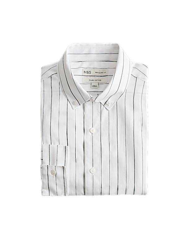 Regular Fit Pure Cotton Striped Shirt