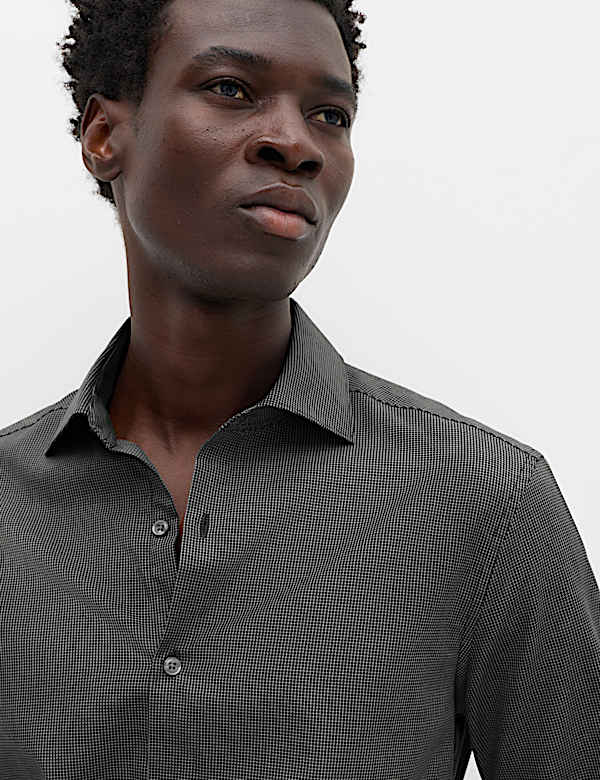 Regular Fit Pure Cotton Textured Shirt - NO