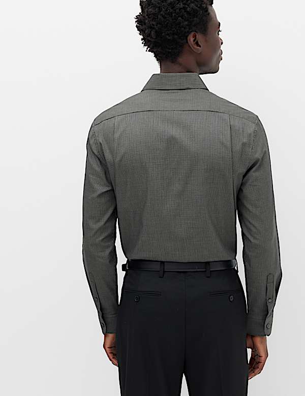 Regular Fit Pure Cotton Textured Shirt - NO