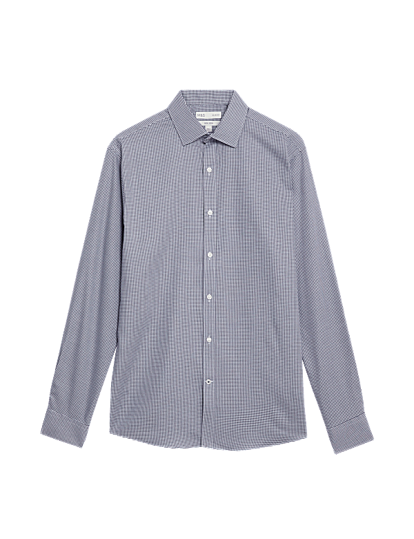 Slim Fit Non Iron Pure Cotton Houndstooth Shirt