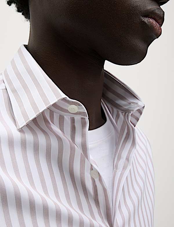 Regular Fit Pure Cotton Striped Shirt