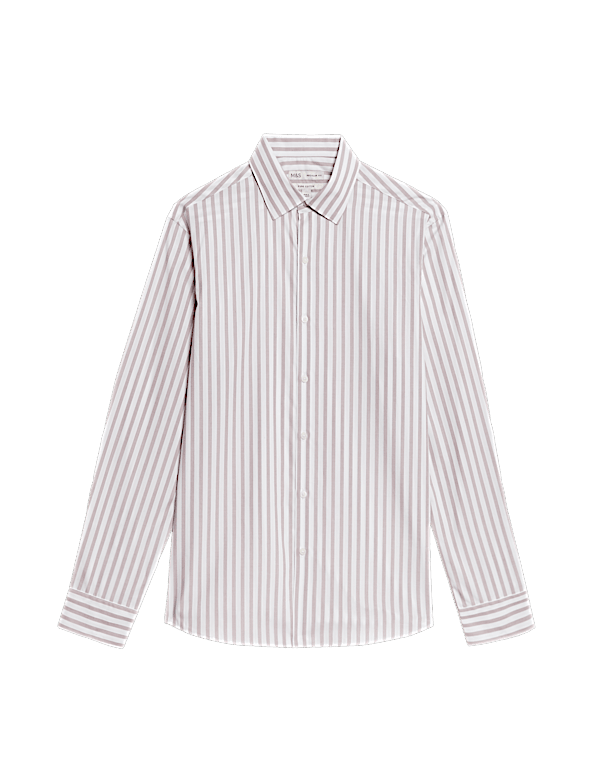 Regular Fit Pure Cotton Striped Shirt