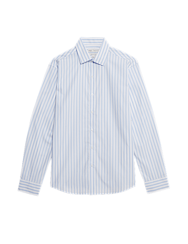 Regular Fit Pure Cotton Striped Shirt