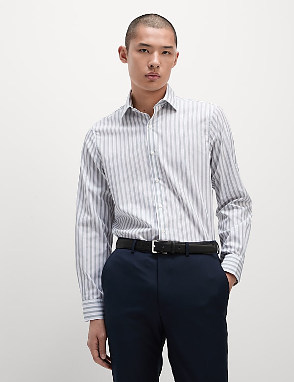 Regular Fit Pure Cotton Striped Shirt