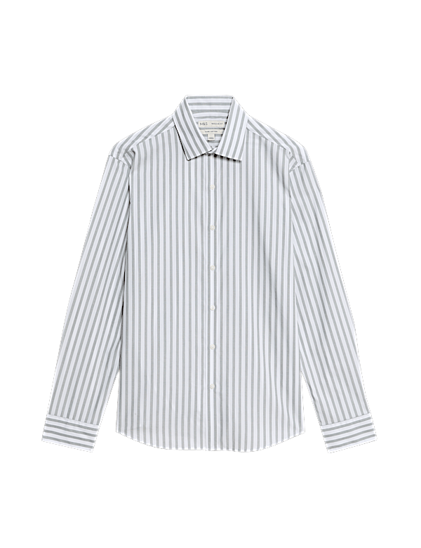 Regular Fit Pure Cotton Striped Shirt