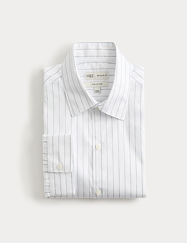 Regular Fit Pure Cotton Striped Shirt - FR