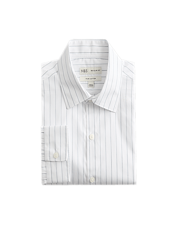 Regular Fit Pure Cotton Striped Shirt
