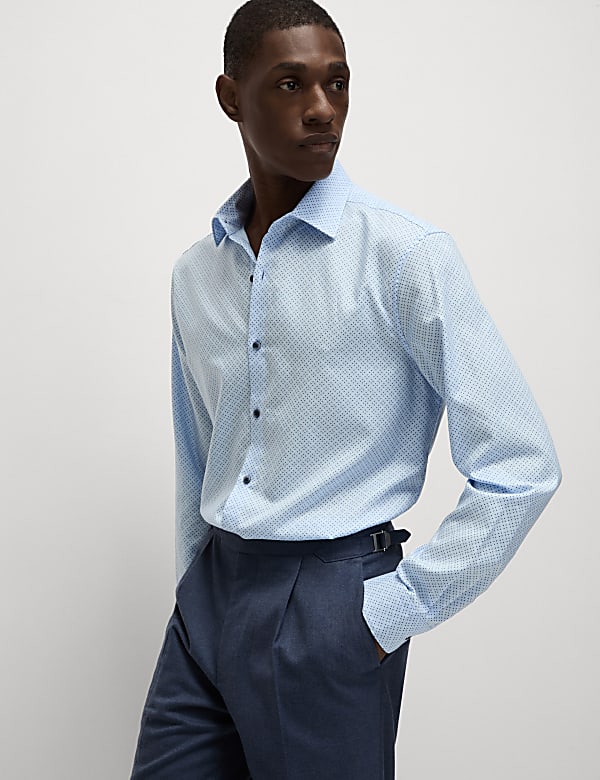 Regular Fit Easy Iron Pure Cotton Printed Shirt