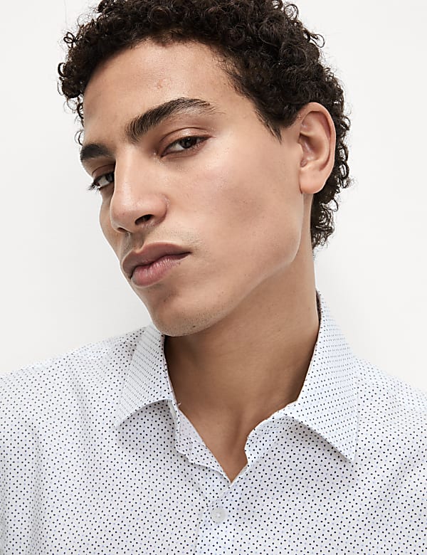Regular Fit Easy Iron Pure Cotton Printed Shirt - EE