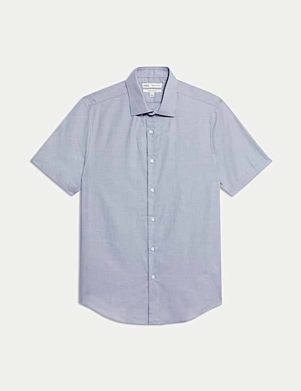 Camisa de manga corta 100% algod&oacute;n de corte est&aacute;ndar y planchado f&aacute;cil - ES