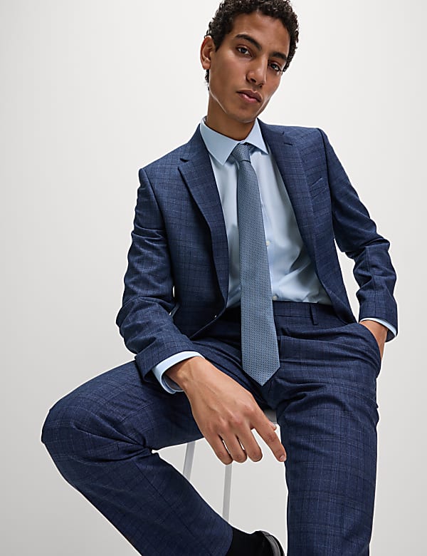 Regular Fit Easy Iron Cotton Blend Shirt & Tie - AL