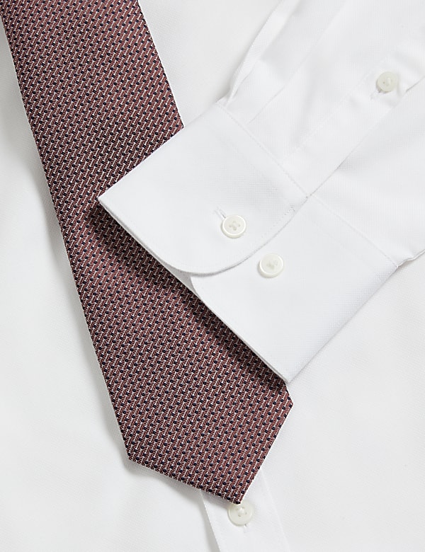 Regular Fit Easy Iron Cotton Blend Shirt & Tie - ES