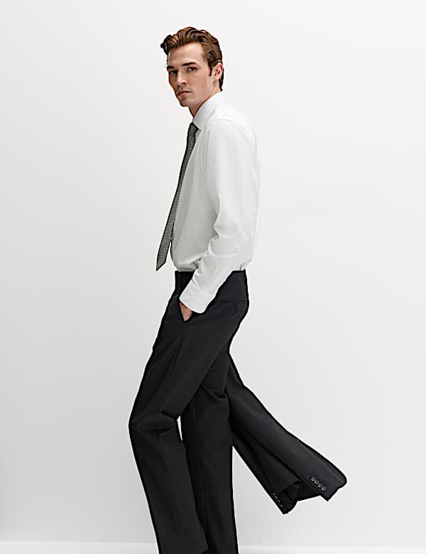 סט חולצה קלה לגיהוץ בגזרה צרה ועניבה - IL