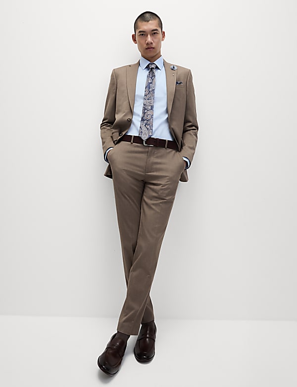 4pc Regular Fit Easy Iron Shirt and Tie Set