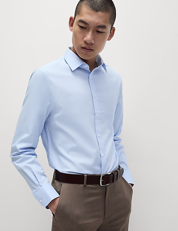 4pc Regular Fit Easy Iron Shirt and Tie Set